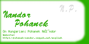 nandor pohanek business card